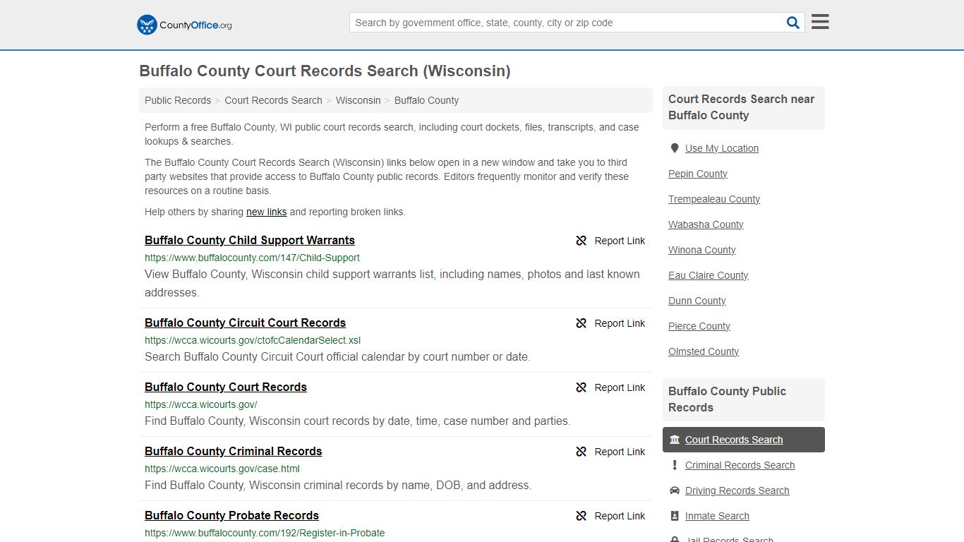 Buffalo County Court Records Search (Wisconsin) - County Office